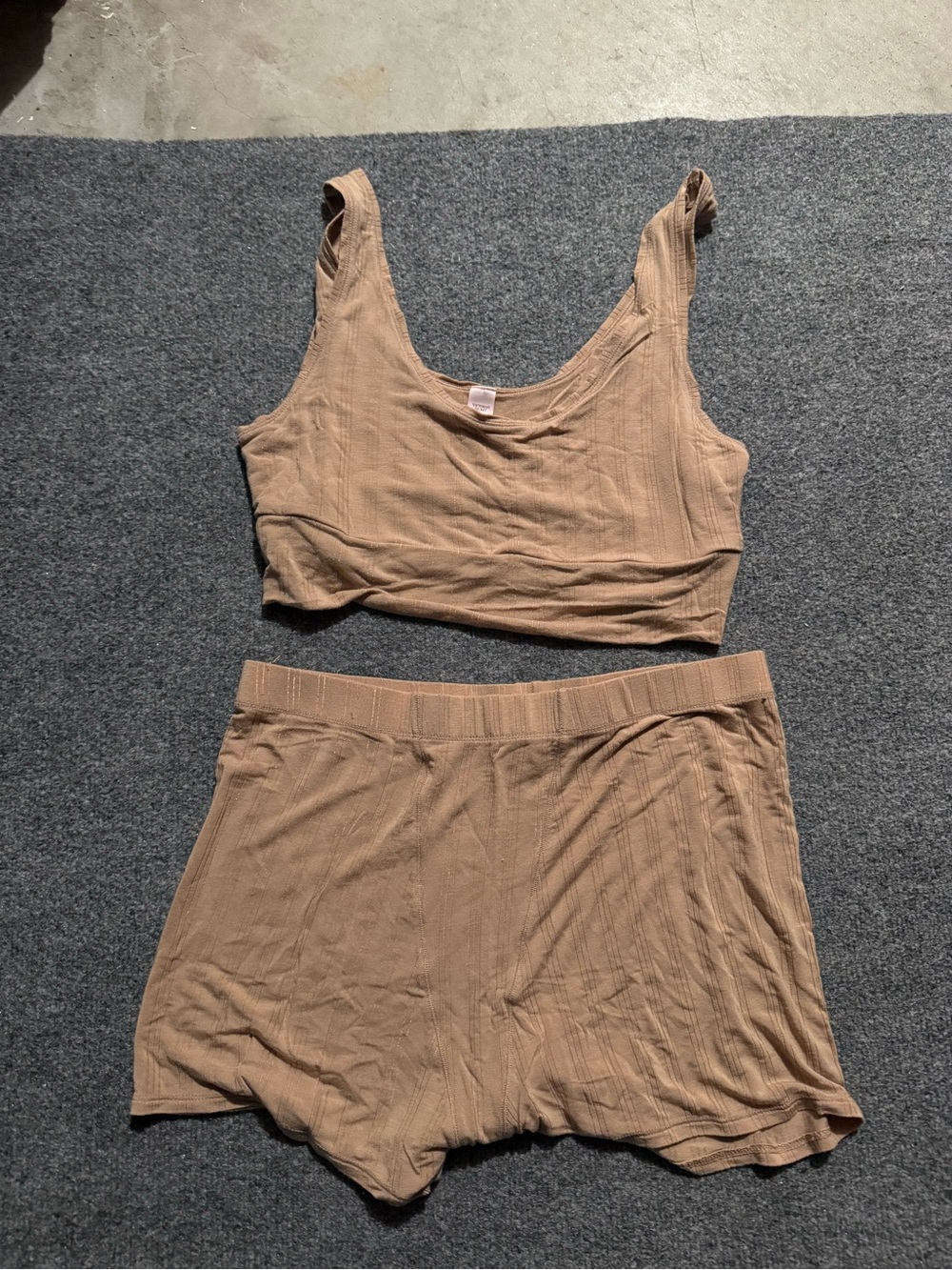 Victoria's Secret Ribbed Lounge Set in Beige